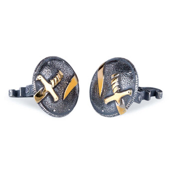 Dirilis Ertugrul Sword Shield Cufflink - Anı Yüzük