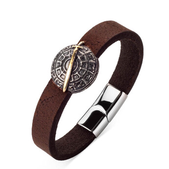 Dirilis Ertugrul Sword-Shield Leather Bracelet - Anı Yüzük