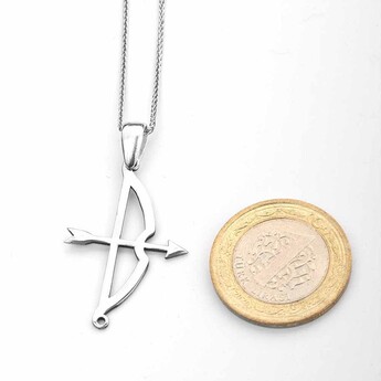 Kemankes Tozkoparan Arrow Bow Vertical Cut Arrowhead Necklace - 4