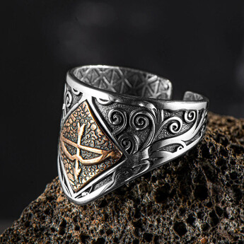 Buyuk Selcuklu Kemankeş Tozkoparan Arrow Bow Silver Men's Zihgir Ring - Anı Yüzük