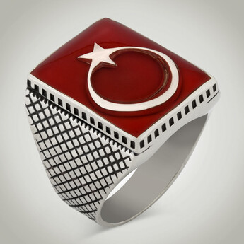 Teskilat Series Ring (Licensed Crescent and Star Male) - Anı Yüzük