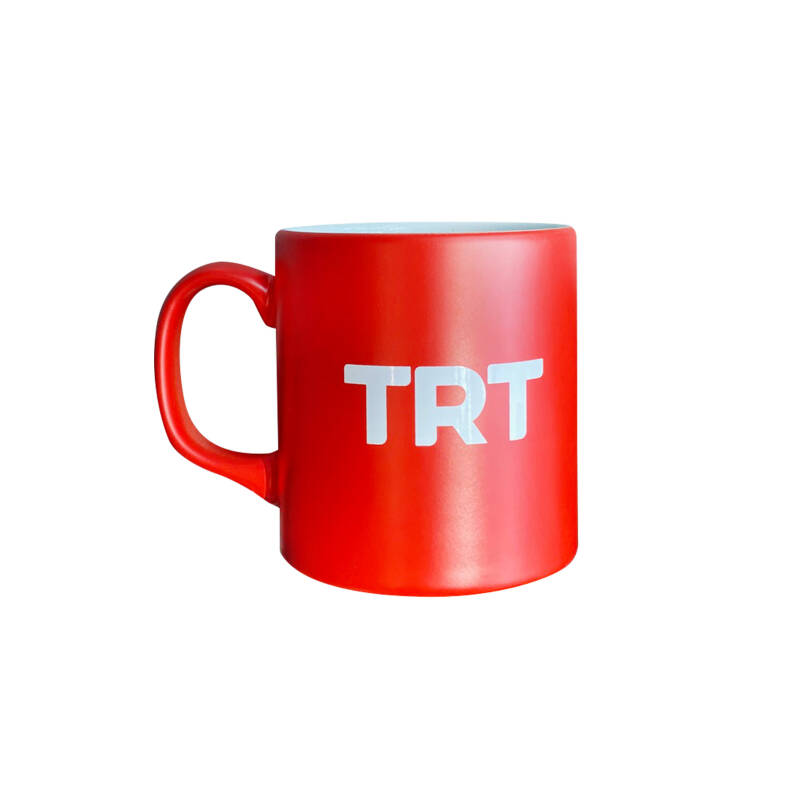 TRT Logolu Kırmızı Kupa Bardak - 1