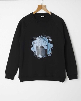 Uyanış Büyük Selçuklu Erkek Sweatshirt - Siyah - TRT