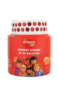 Vitago Kids Gummies Vitamin D3, Kalsiyum İçeren Çiğnenebilir Form Takviye Edici Gıda - Vitago Kids